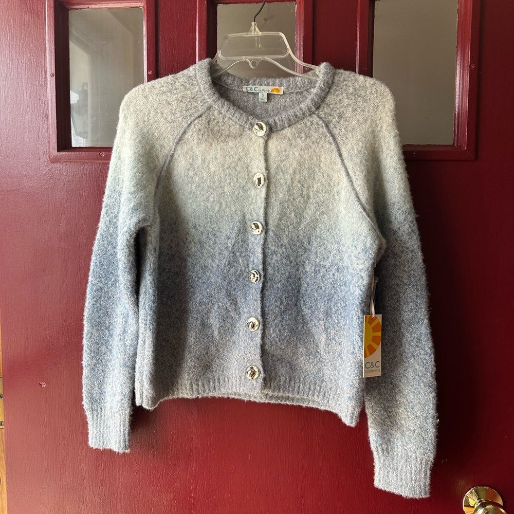 C&C California Blue and Gray Cardigan